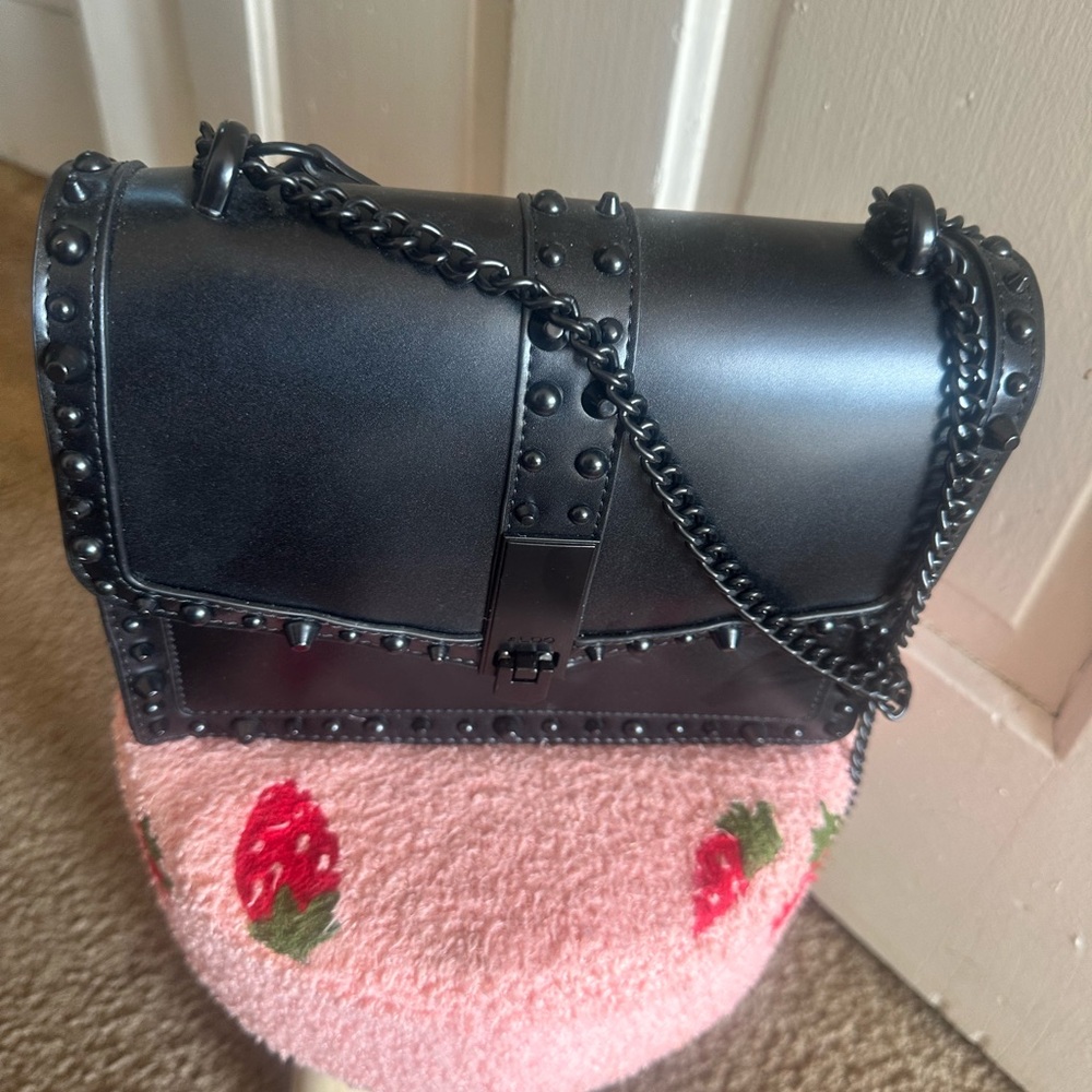 Aldo Black Studded Crossbody Bag